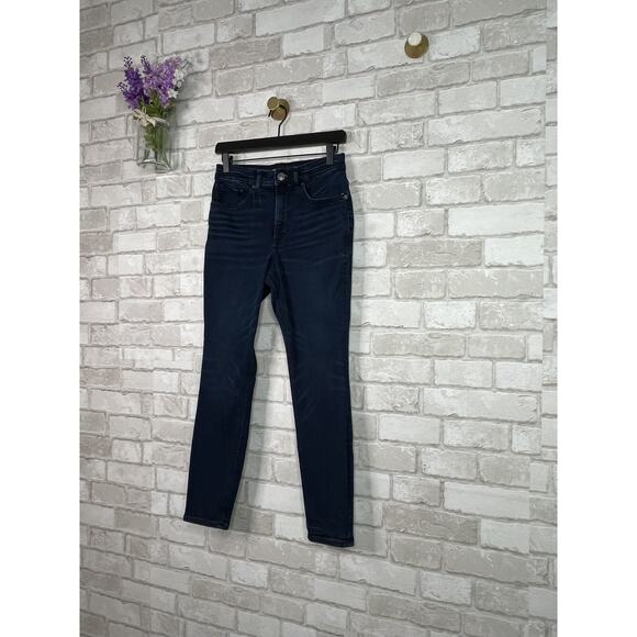 Express Perfect Curve High Rise Legging Dark Wash Blue Jeans - Picture 2 of 13